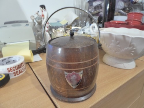 Wooden vintage lidded - , biscuit