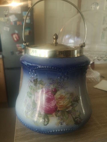 Antique ceramic biscuit barrel - ceramic,