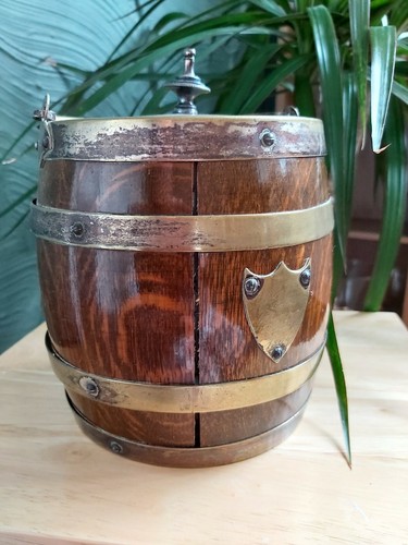 Antique biscuit barrel with - antique,