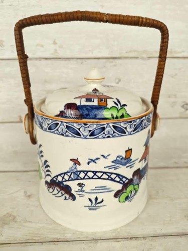 Vintage ceramic biscuit - ceramic, barrel