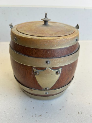 Vintage biscuit barrel oak - vintage,