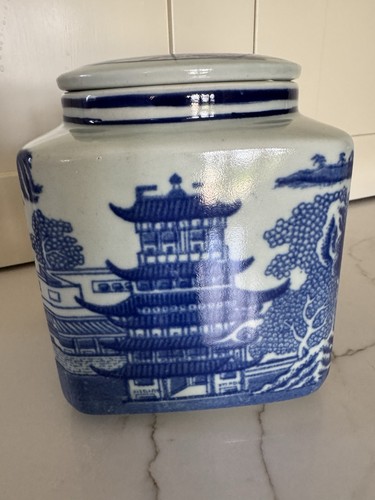 Vintage blue white pagoda - &,